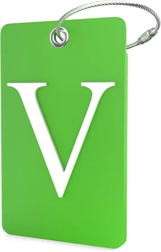 Miniatura 7 de Shacke Etiquetas iniciales sin privacidad para maleta y equipaje con bucle de metal, Verde