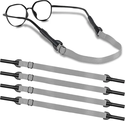 Correa ajustable para lentes, soportes deportivos para lentes de sol alrededor del cuello, sin cola para hombres, niños 4gris