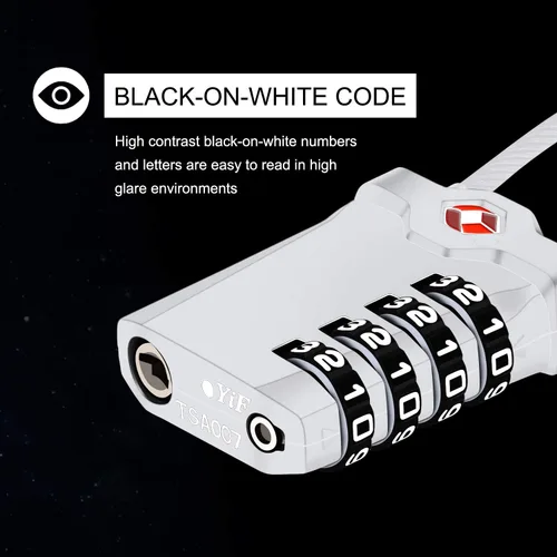 Miniatura 3 de Diyife - Paquete de 2 cerraduras de equipaje TSA con cable flexible de 5.5 in, candado de seguridad con combinación de 4 dígitos para maleta