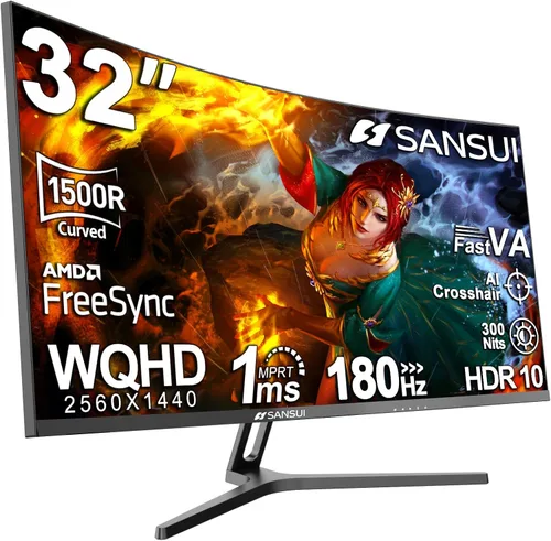 Miniatura 10 de SANSUI Monitor de Gaming de 24 Pulgadas 160Hz FHD 1080P Monitor de Computadora, FreeSync 1ms Contraste 4000:1, Puertos HDMI DP Soporte VESA Monitor