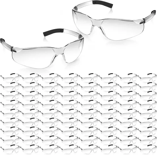 Paquete de 150 gafas de seguridad transparentes, ligeras, protectoras para uso en interiores y exteriores, mujeres y hombres, trabajo, laboratorio,