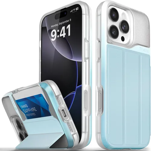 Miniatura 11 de VENA vCommute Funda tipo cartera compatible con Apple iPhone 14 (15.5 cm), funda de cuero con tapa plegable, tarjetero con función de soporte