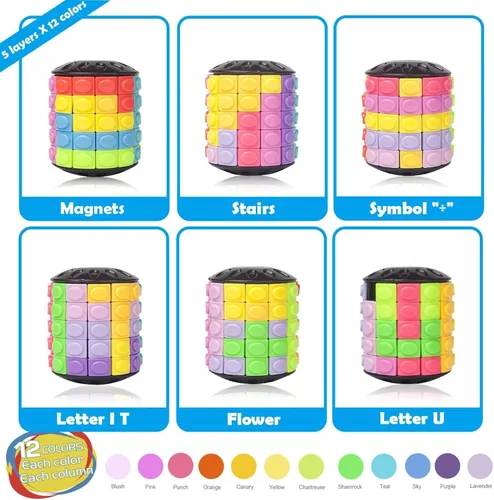 Miniatura 3 de R.Y.TOYS Juguete para ansiedad, rompecabezas de cubo mágico, rompecabezas de cerebro para adultos, juego de mano inquieto de lógica giratoria