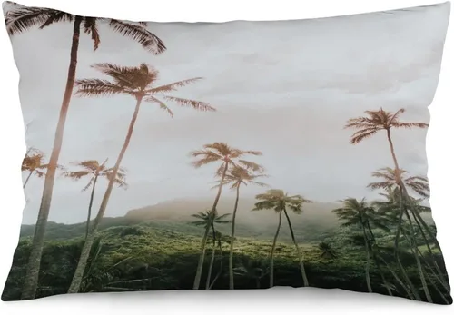 Miniatura 39 de Protector de almohada de playa con palmeras tropicales de 16 x 14 pulgadas, palmeras de playa, paisaje marino costero, decorativo, rectangular