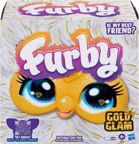Miniatura 2 de Furby Gold Glam - Juguetes interactivos de peluche para niñas y niños de 6 años en adelante, animatrónico activado por voz, habla inglés y furbish