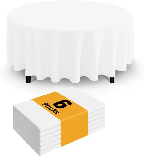 Miniatura 85 de Smiry - Juego de 6 manteles desechables, 54 x 78 pulgadas, manteles impermeables rectangulares para fiestas, cubierta de mesa de plástico