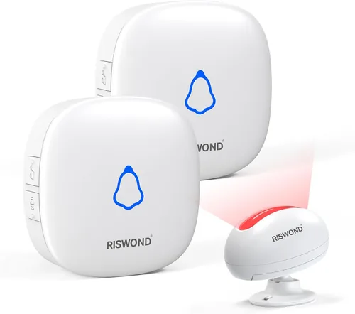 Miniatura 9 de Timbre de puerta con sensor de movimiento inalámbrico: timbre de entrada de negocios, detector de movimiento para interiores zumbador