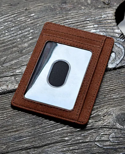 Miniatura 3 de Buffway - Cartera delgada minimalista de cuero con protección RFID para hombre y mujer