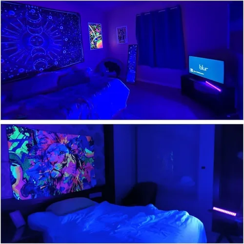 Miniatura 9 de Paquete de 4 barras de luz negra de 40 W, luz LED negra impermeable IP66 con enchufe+interruptor+cable de 6 pies, cada luz de 24 x 24 pies