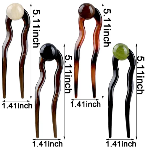 Miniatura 8 de Pinzas para el pelo francés en forma de U, horquillas de pelo francés de perlas para mujer, elegantes pasadores franceses, pasadores de acetato