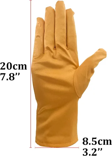Miniatura 5 de Guantes cortos de ópera de satén, guantes formales de baile o boda para fiesta de té temática de los años 80 y 90 o baile nocturno WG-S-G1
