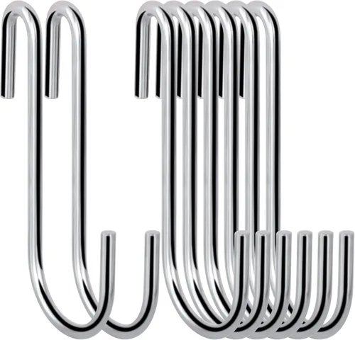Miniatura 8 de Paquete de 30 ganchos en S resistentes de 2.4 pulgadas para colgar, soporte para ollas, estantes de alambre, ganchos para colgar, ganchos de metal