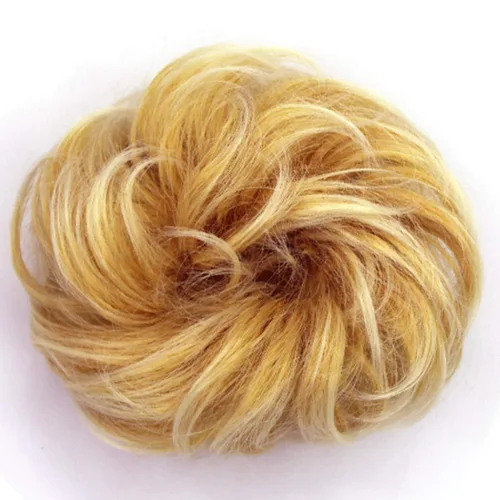 Miniatura 8 de 2 piezas de extensión de cabello desordenado de moño rizado ondulado con banda de goma elástica para coleta de caballo (144T613)