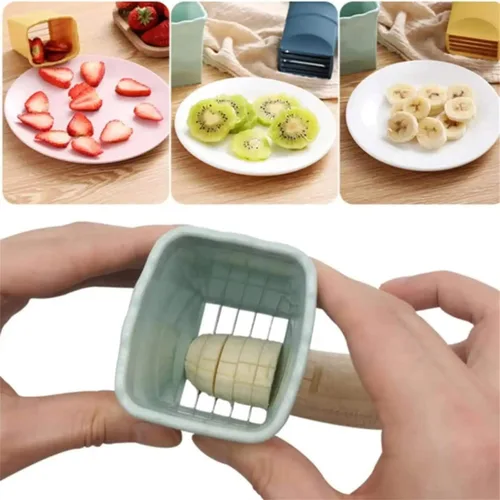 Miniatura 4 de Juego de 3 piezas de cortador de frutas - Cortador de fresas, plátanos, huevos, champiñones y ensaladas rápido y fácil - Accesorio de cocina