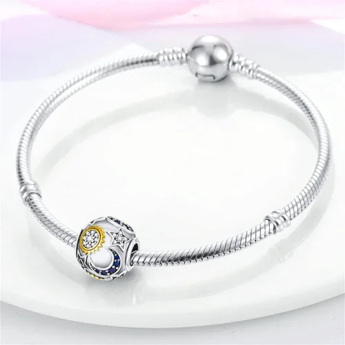 Miniatura 2 de Pandach Dijes de plata de ley 925 para pulsera y collar, colgante con piedras de circonita cúbica 5A, cuentas de joyería, regalos para mujeres