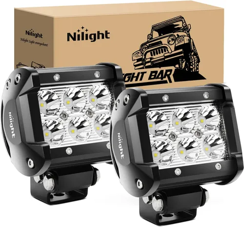 Miniatura 17 de Nilight Foco de Luz LED Roja de 4 pulgadas Luz Antiniebla de Conducción Puntual, 2 Piezas, 18W, Fuera de Carretera, Pesca, Caza, Emergencia, Señal