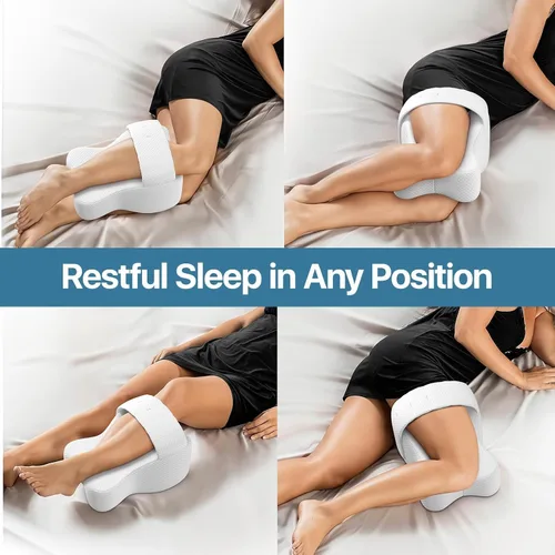 Miniatura 5 de Almohada de rodilla para dormir de lado, almohada grande y cómoda de espuma viscoelástica para dormir de lado, correa ajustable, almohada