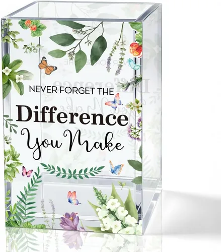 Miniatura 9 de Portalápices de acrílico con texto en inglés "Never Forget The Difference You Make", regalos de despedida y jubilación para mujeres, enfermeras