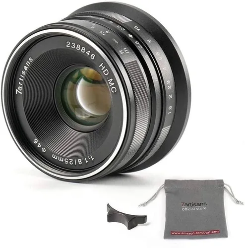 Miniatura 10 de 7artisans 25mm F1.8 APS-C Lente fija manual para cámaras Fuji X-A1 X-A10 X-A2, X-A3 X-at X-M1 XM2 X-T1 X-T10 X-T2 X-T20 X-Pro1 X-Pro2 X-E1 X-E2
