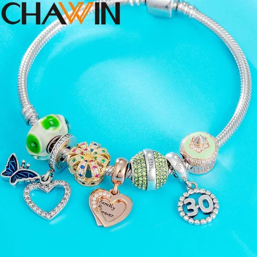 Miniatura 5 de 16 17 18 19 20 21 22 24 25 26 30 32 33 35 37 40 49 50 60 69 77 80 88 99 dijes de plata de ley 925 que se ajustan a pulserascollar Pandora colgantes