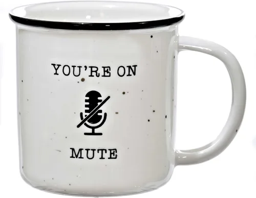 MAINEVENT Taza de café de cerámica con texto en inglés "You're On Mute", taza de café de 11 onzas, tazas de café de granja, ideas de regalo, taza de