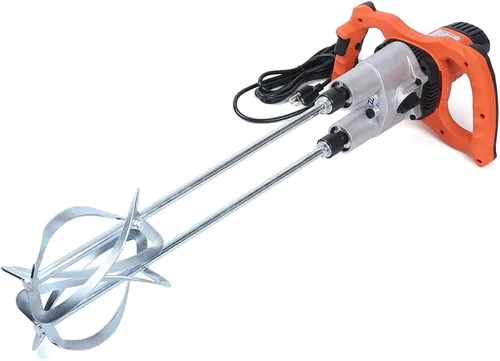 Mezclador eléctrico de mortero de hormigón, 1800 W, portátil, de doble paleta, mezclador de concreto para taladro con 2 velocidades, agitador de