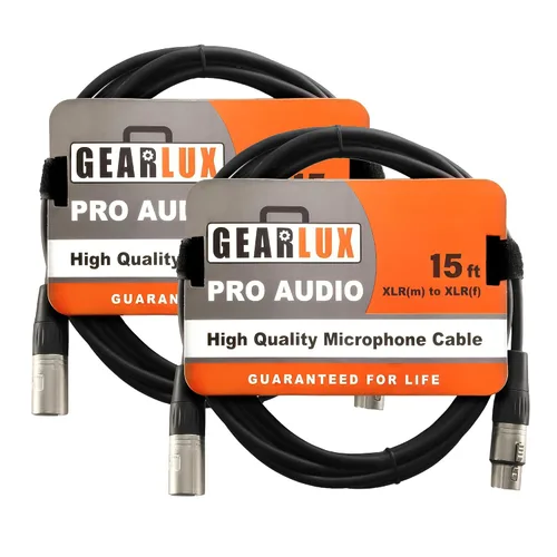 Miniatura 10 de Gearlux – Cable de micrófono XLR, completamente balanceado, macho a hembra, 25 pies - Paquete de 3