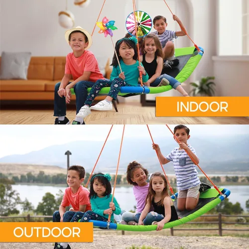 Miniatura 7 de PLATPORTS Columpio de plataforma – Columpio rectangular grande para niños y adultos