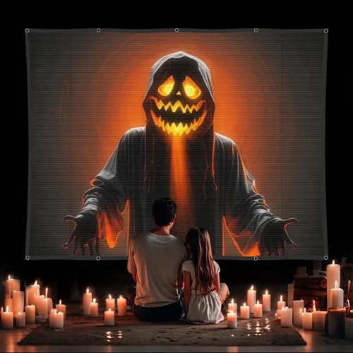Miniatura 5 de Video de pantalla de proyección trasera holográfica: pantallas de proyección al aire libre Proyectores de 60" x 106" Videos de Halloween para colgar