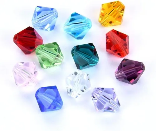 Juego de 2 cuentas de piedra natal Adabele Sparkle de 0.315 pulgadas (0.315 in) de cristal de bicono austriaco