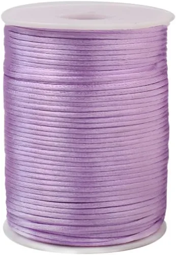 Miniatura 23 de 2.0 mm x 110 yardas de cordón de satén de nailon para abalorios, hilo trenzado para nudos chinos, rattail, macramé, pulseras, collares, fabricación