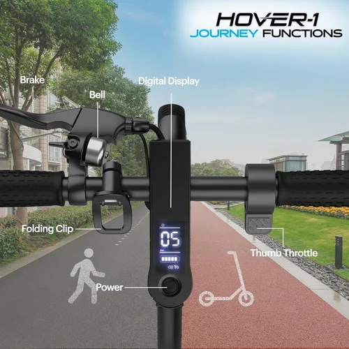 Miniatura 4 de Hover-1 Journey. Patinete eléctrico de 14MPH, rango de 16 millas, carga de 5 horas, pantalla LCD, neumáticos de alta adherencia de 8.5 pulgadas