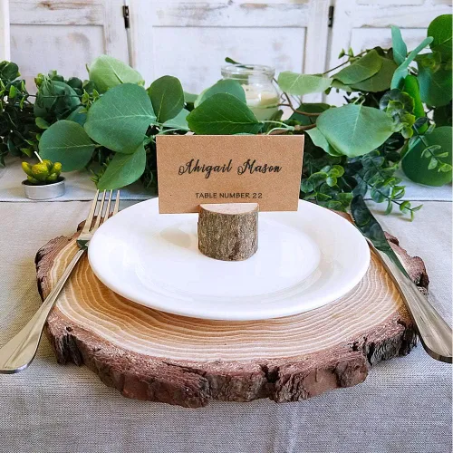 Miniatura 3 de 6 piezas de 8 a 11 pulgadas de ancho grandes rebanadas de madera redonda natural con corteza de pino rebanadas de madera de pino con 50 tarjetas