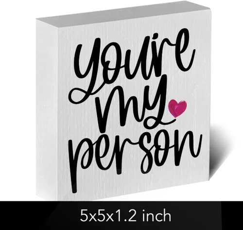 Miniatura 2 de Cartel de madera con cita de la amistad, caja de madera, estilo rústico de granja, con texto en inglés "You Are My Person", placa de bloque