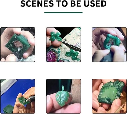 Miniatura 6 de Bloque de cera para tallar cera perdida, herramienta de moldeo de joyería, molde para esculpir 1 libra (rebanadas de cera verde)