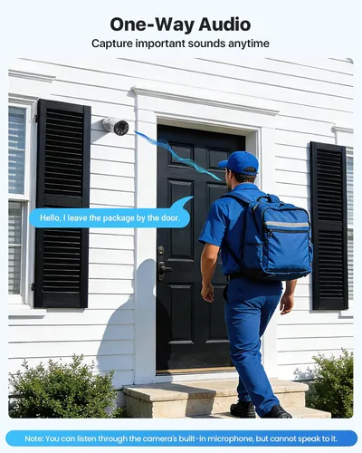 Miniatura 4 de ZOSI Sistema de cámara de seguridad de 5MP con audio, 4 cámaras PoE con cable de 4MP para interiores y exteriores, detección inteligente