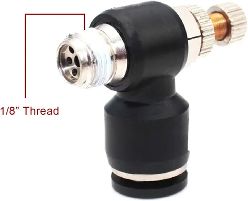 Miniatura 3 de Beduan Empuje neumático para conectar la válvula de control de flujo de aire, tubo de 0.315 in OD x rosca macho de 1/8 ", codo adaptador de válvula
