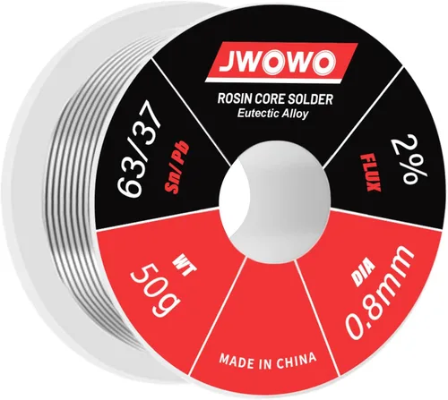 Alambre de soldadura con núcleo de colofonia para soldadura eléctrica (0,8mm/50g), de JWOWO