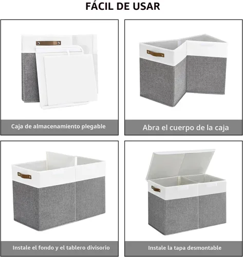 Miniatura 4 de Bagnizer Caja grande de almacenamiento de juguetes con tapas, organizador plegable y resistente de almacenamiento para bebés, para niños, niñas