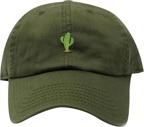 INK STITCH Gorra de béisbol con logotipo bordado de cactus sin estructurar, 21 colores