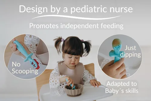 Miniatura 4 de Growing Love Juego de Cucharas para Bebé, Auto Alimentación 6 meses, Pre-Cuchara, Cuchara para niños pequeños, Utensilios para bebés, Cuchara Bebe