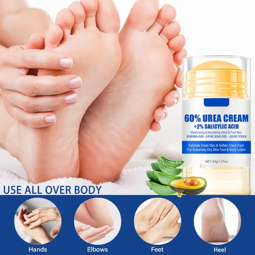 Miniatura 2 de Crema de urea 60 por ciento para pies de máxima fuerza, crema para pies de urea con ácido salicílico al 2%, loción para pies, removedor de callos