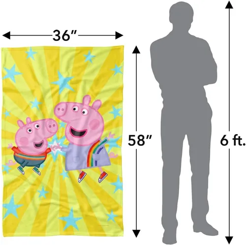 Miniatura 4 de LOGOVISION Peppa Pig - Manta de forro polar de 36 x 58 pulgadas de alto de Peppa and George