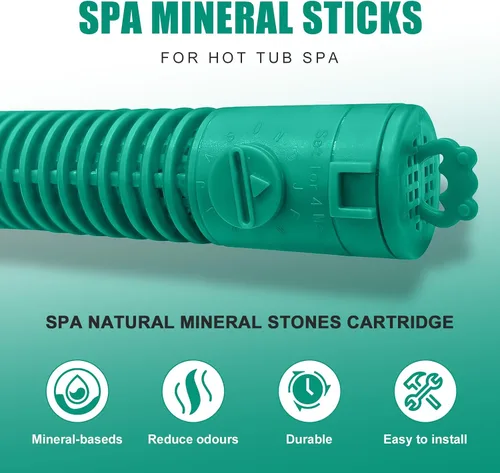 Miniatura 4 de Repuesto para cartucho mineral de filtro de rana, insertos de palo de spa precargados para jacuzzis, reduce el cloro/bromo en un 50%, dura 4 meses