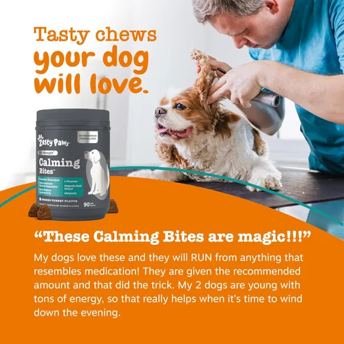 Miniatura 6 de Zesty Paws Vet Strength - Masticables calmantes para perros - para el estrés diario, relajación, compostura y separación, sabor a pavo ahumado, 90
