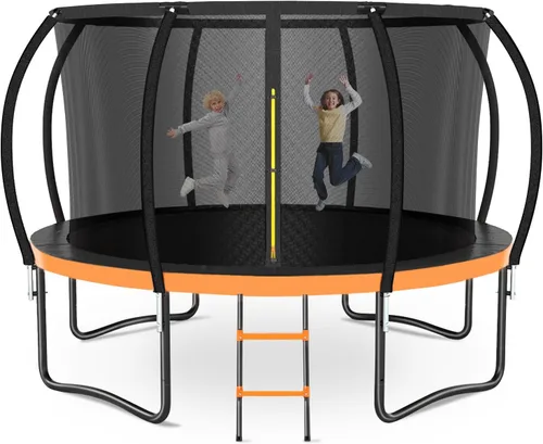Miniatura 8 de Zevemomo Trampolín para niños y adultos, trampolín recreativo para niños de 14 pies con red de seguridad y escalera, trampolines recreativos al aire
