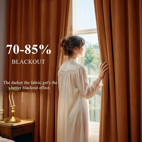 Miniatura 158 de StangH Cortinas de Terciopelo Verde Esmeralda de 96 Pulgadas - Cortinas Opacas de Terciopelo de Lujo Súper Suaves, Elegante Cobertura de Ventana