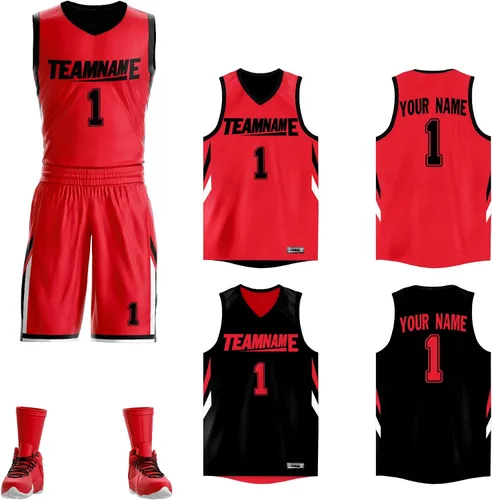 Camiseta de baloncesto reversible personalizada con nombre impreso, uniforme deportivo de equipo en blanco para hombres y niños, talla única