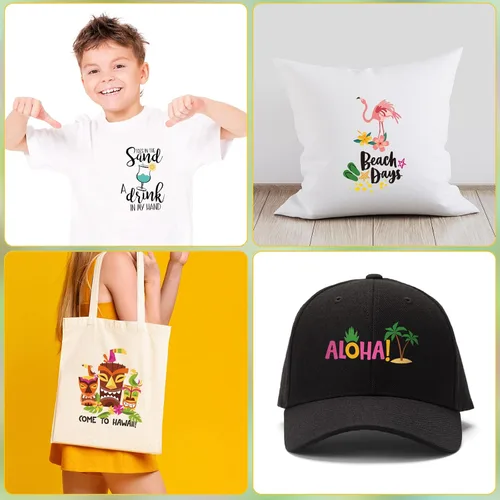 Miniatura 7 de Fainne 22 calcomanías de vinilo de transferencia de calor para playa, para planchar, para planchar, listas para prensar, para camisetas, chaquetas