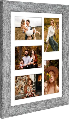 Miniatura 61 de Marcos de Fotos Collage de 13.5X15.5 con 7 Aberturas para Fotos de 4X6, Marco de Fotos Múltiples con Paspartú para Decoración de Pared, Grano